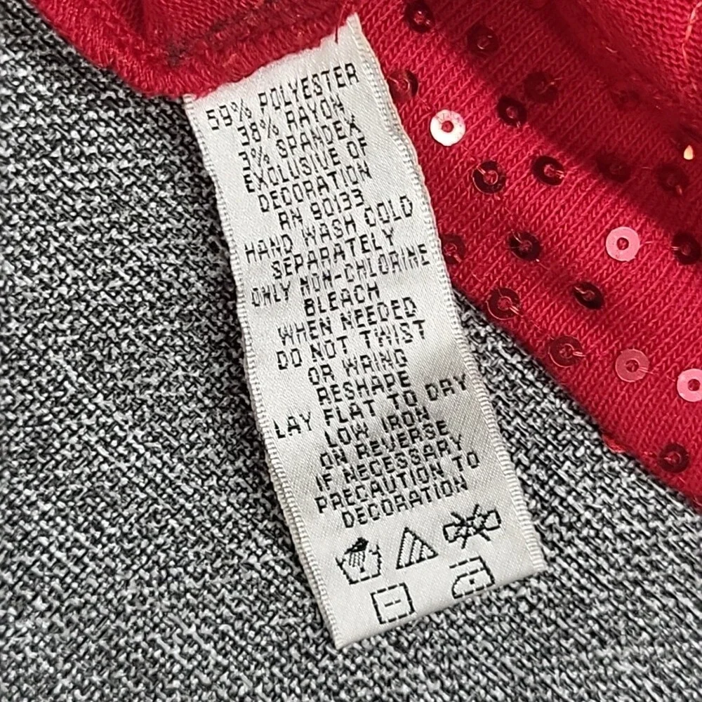 Joan Rivers Women's Red Cape Style Sequined Pullover Top One Size - Picture 3 of 5